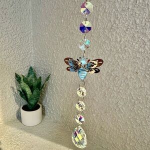 Silver Bee Crystal Sun Catcher